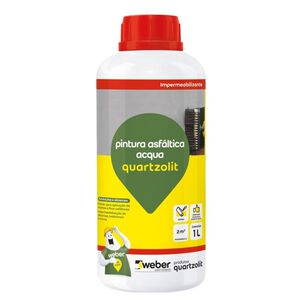 Impermeabilizante Pintura Asf&aacute;ltica Acqua 1L Preto Quartzolit